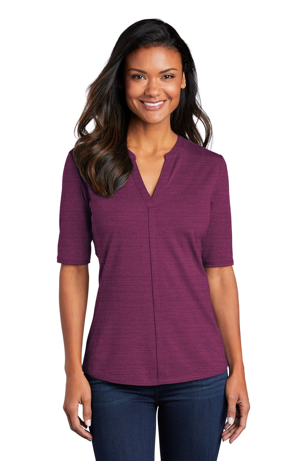Port Authority ® Ladies Stretch Heather Open Neck Top LK583