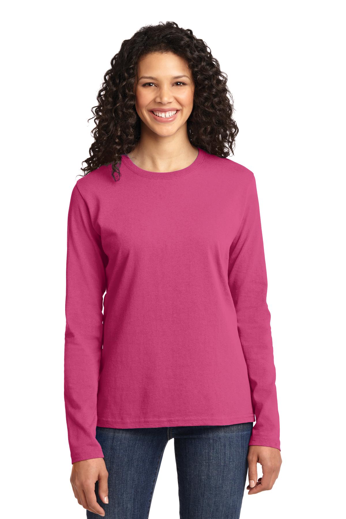 Port & Company® Ladies Long Sleeve Core Cotton Tee. LPC54LS