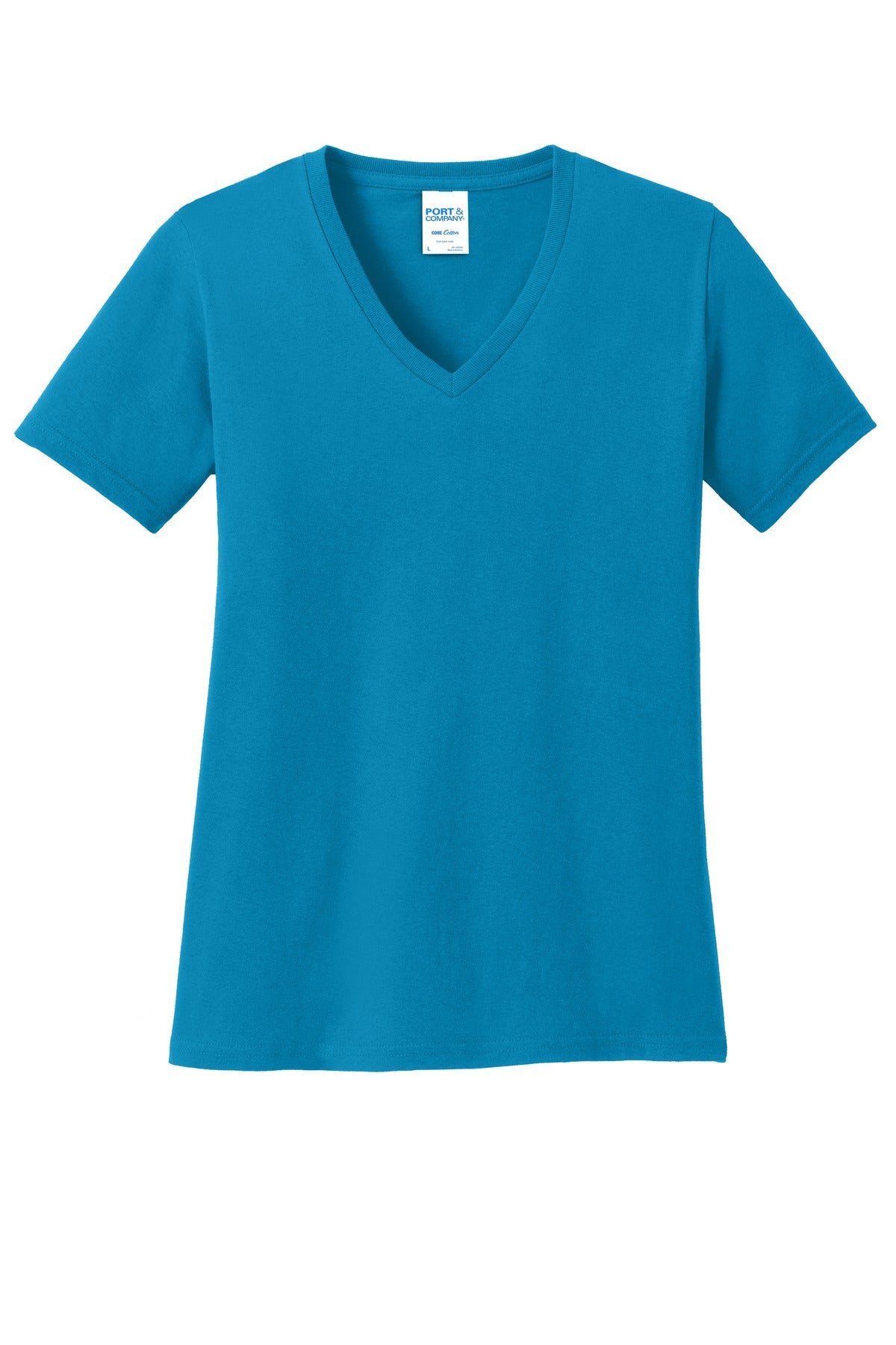 Port & Company® Ladies Core Cotton V-Neck Tee. LPC54V
