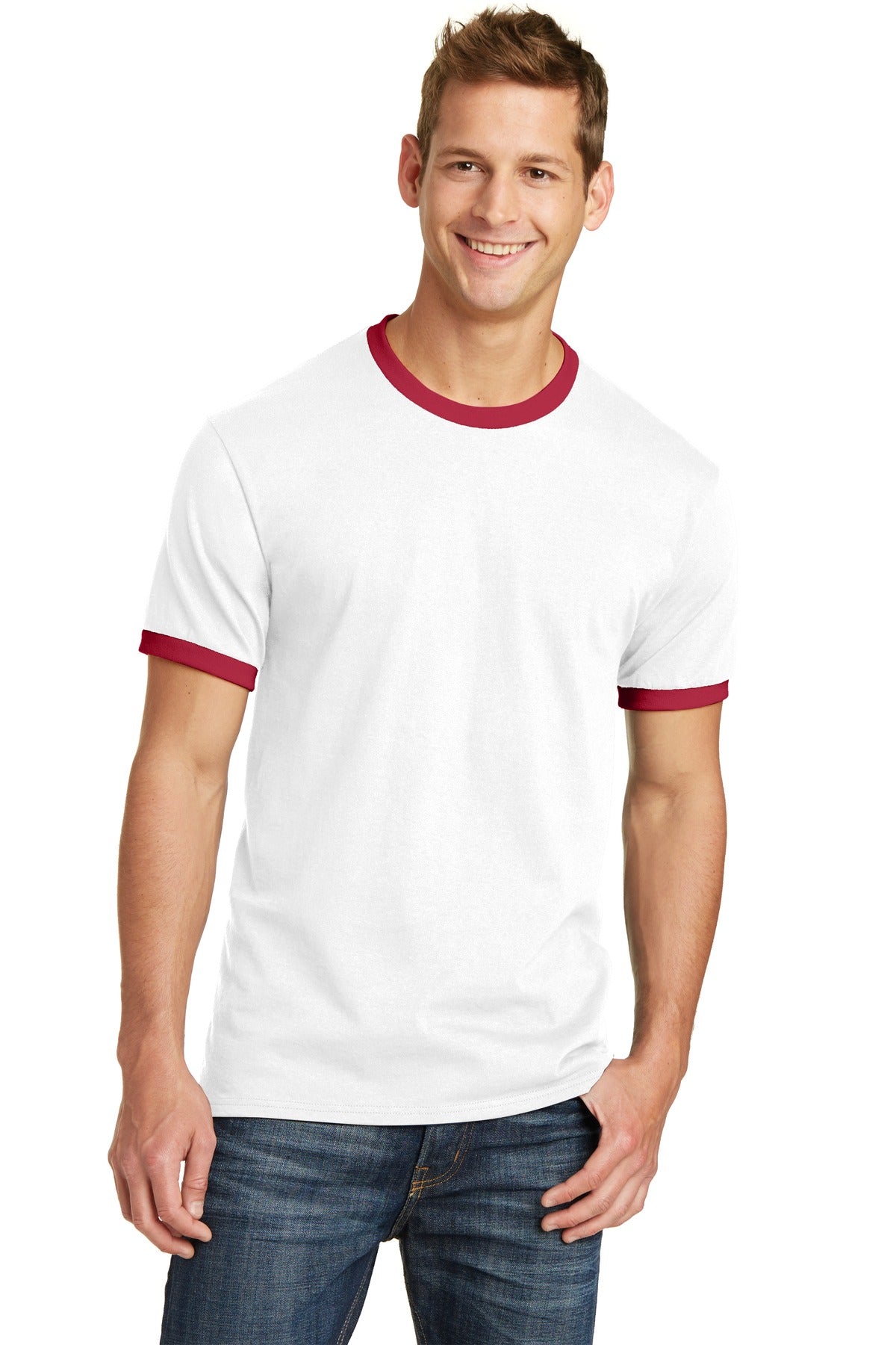 Port & Company® Core Cotton Ringer Tee. PC54R