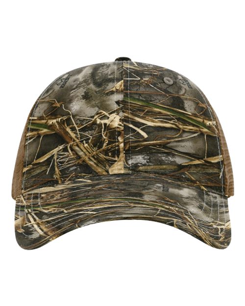 111P Garment Washed Printed Trucker Cap