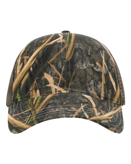111P Garment Washed Printed Trucker Cap