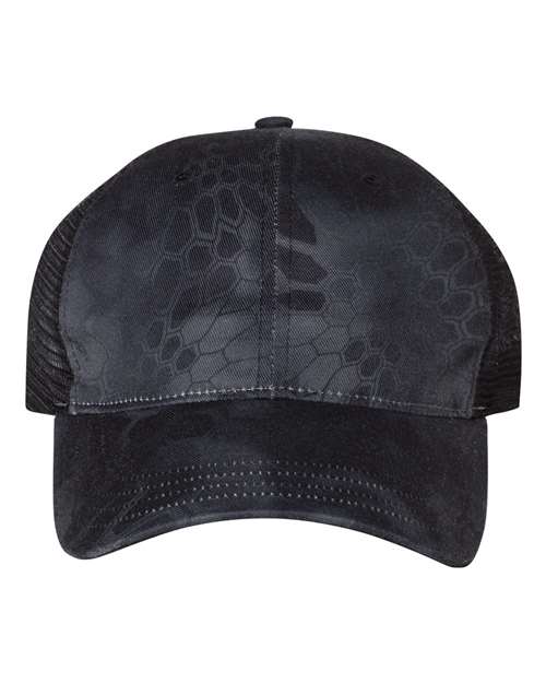 111P Garment Washed Printed Trucker Cap