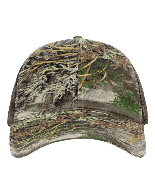 111P Garment Washed Printed Trucker Cap