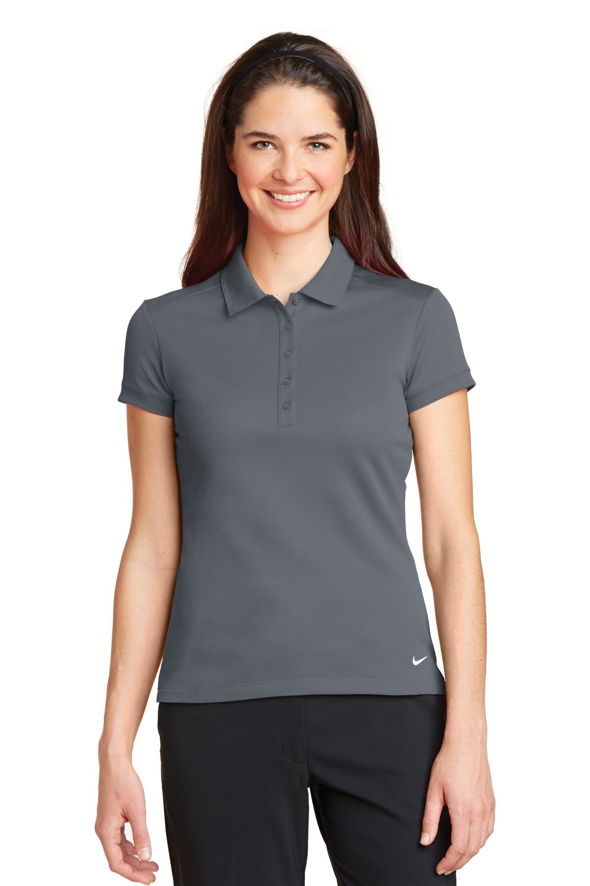 Nike Ladies Dri-FIT Solid Icon Pique Modern Fit Polo.  746100