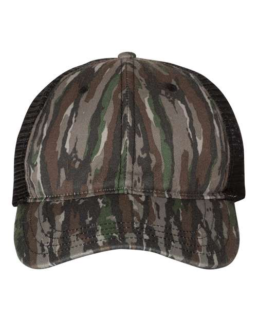 111P Garment Washed Printed Trucker Cap