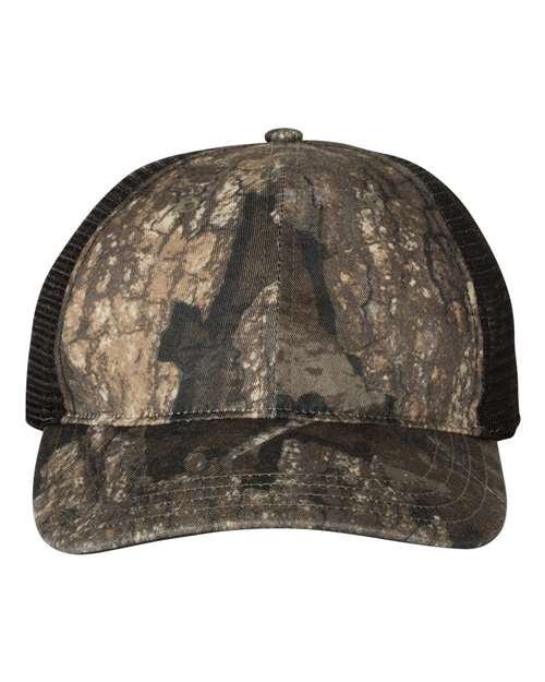 111P Garment Washed Printed Trucker Cap