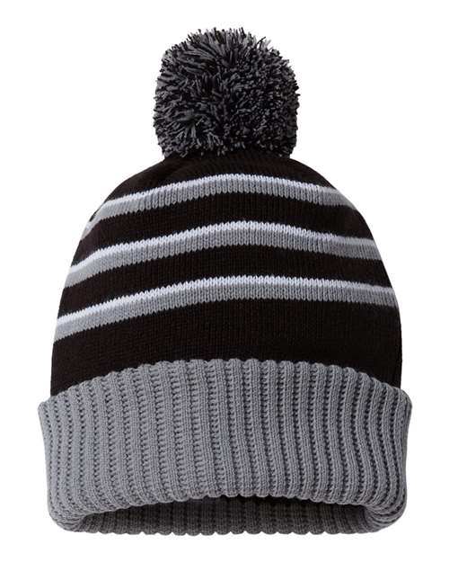 134 Pom Cuffed Beanie