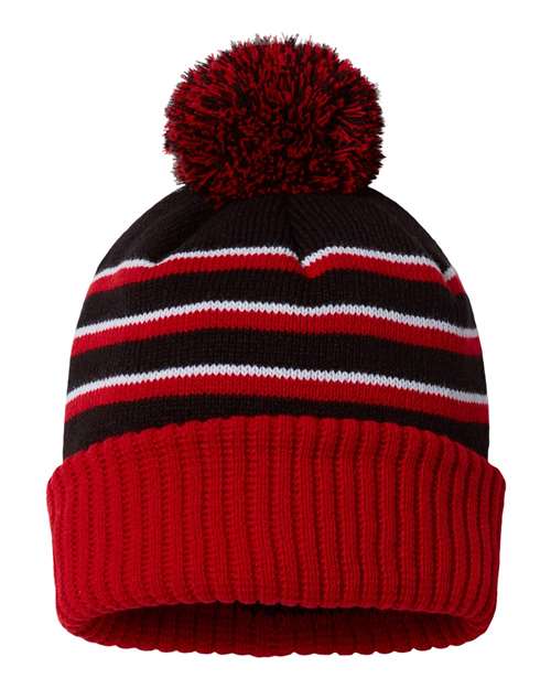 134 Pom Cuffed Beanie