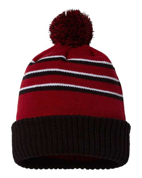 134 Pom Cuffed Beanie