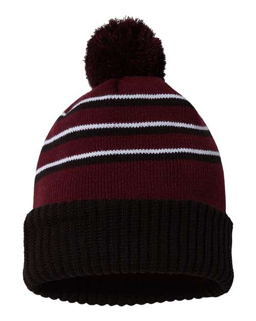 134 Pom Cuffed Beanie