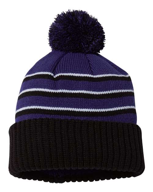 134 Pom Cuffed Beanie