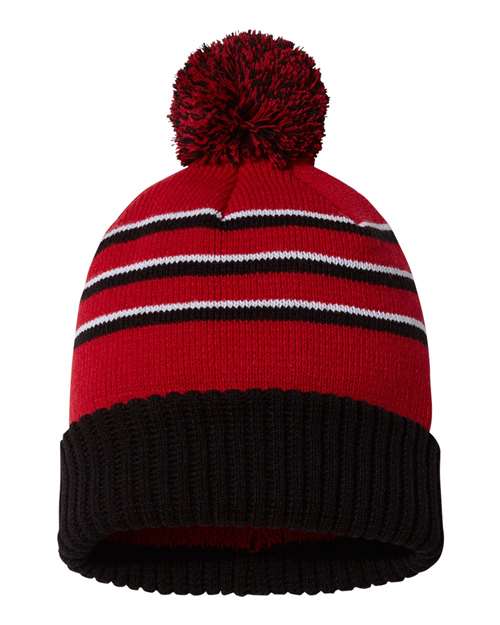 134 Pom Cuffed Beanie