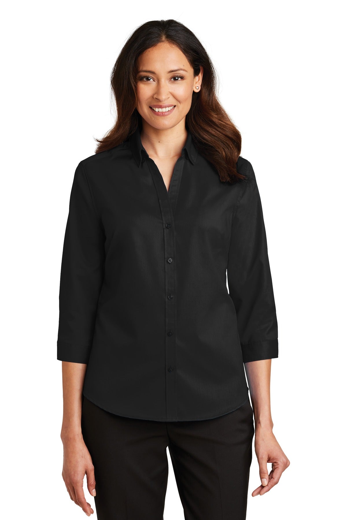Port Authority® Ladies 3/4-Sleeve SuperPro™ Twill Shirt. L665