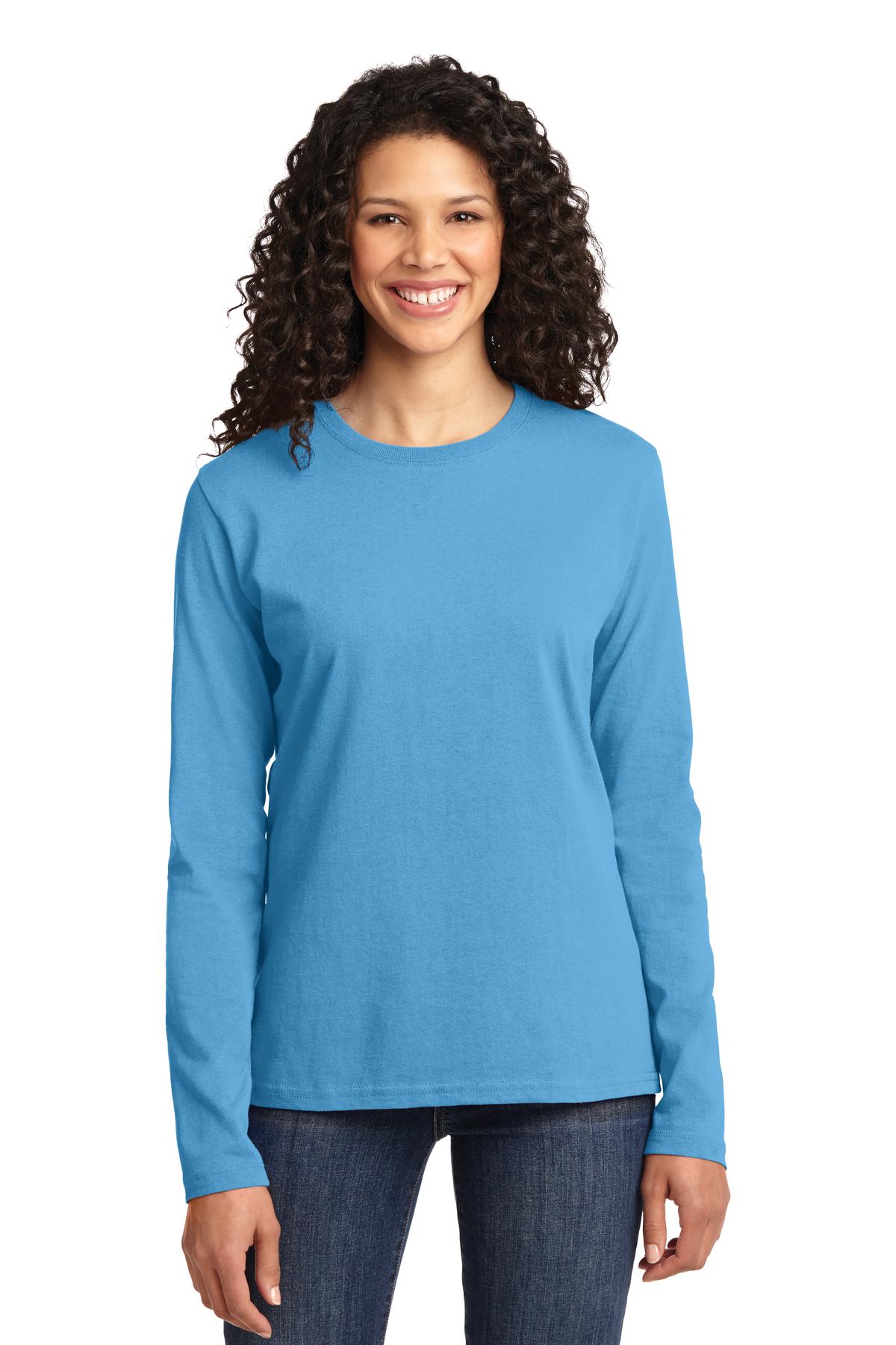 Port & Company® Ladies Long Sleeve Core Cotton Tee. LPC54LS