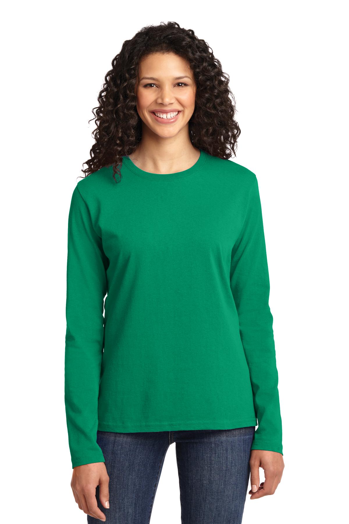 Port & Company® Ladies Long Sleeve Core Cotton Tee. LPC54LS