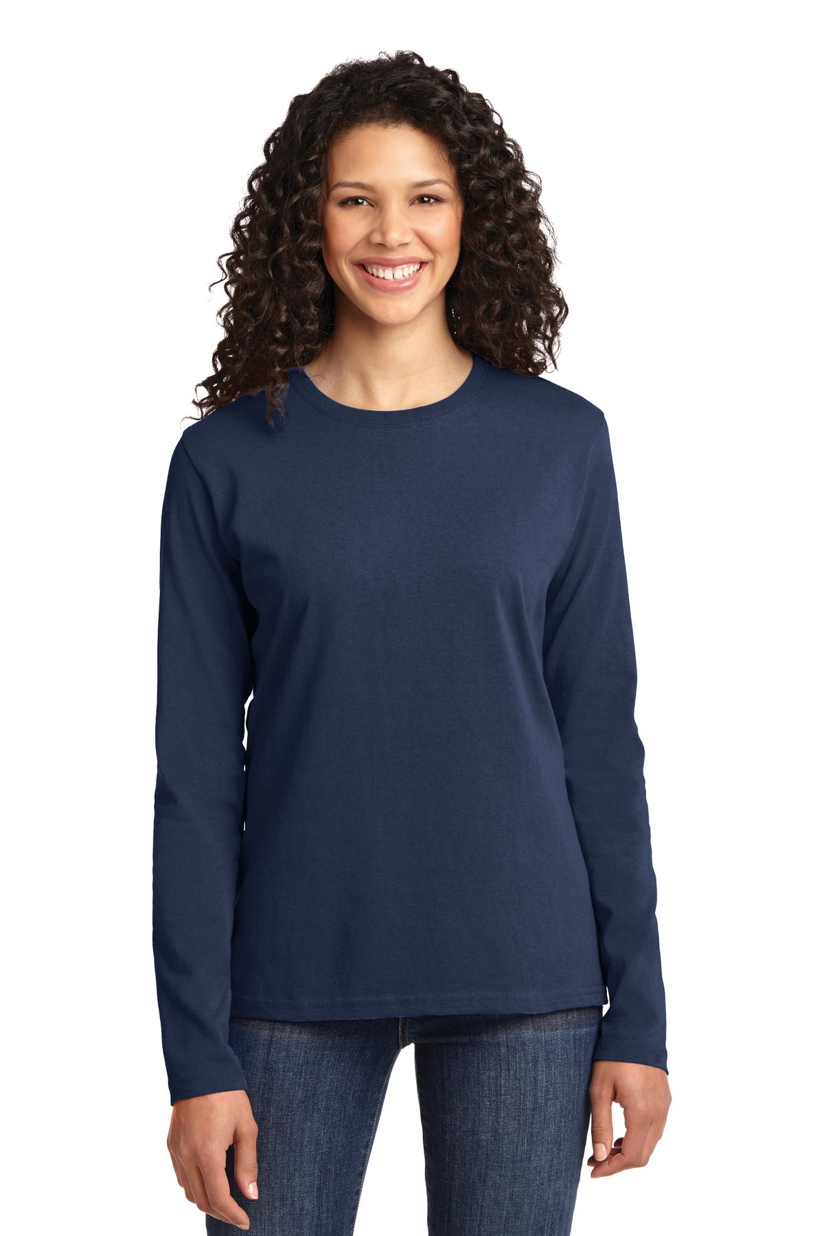 Port & Company® Ladies Long Sleeve Core Cotton Tee. LPC54LS