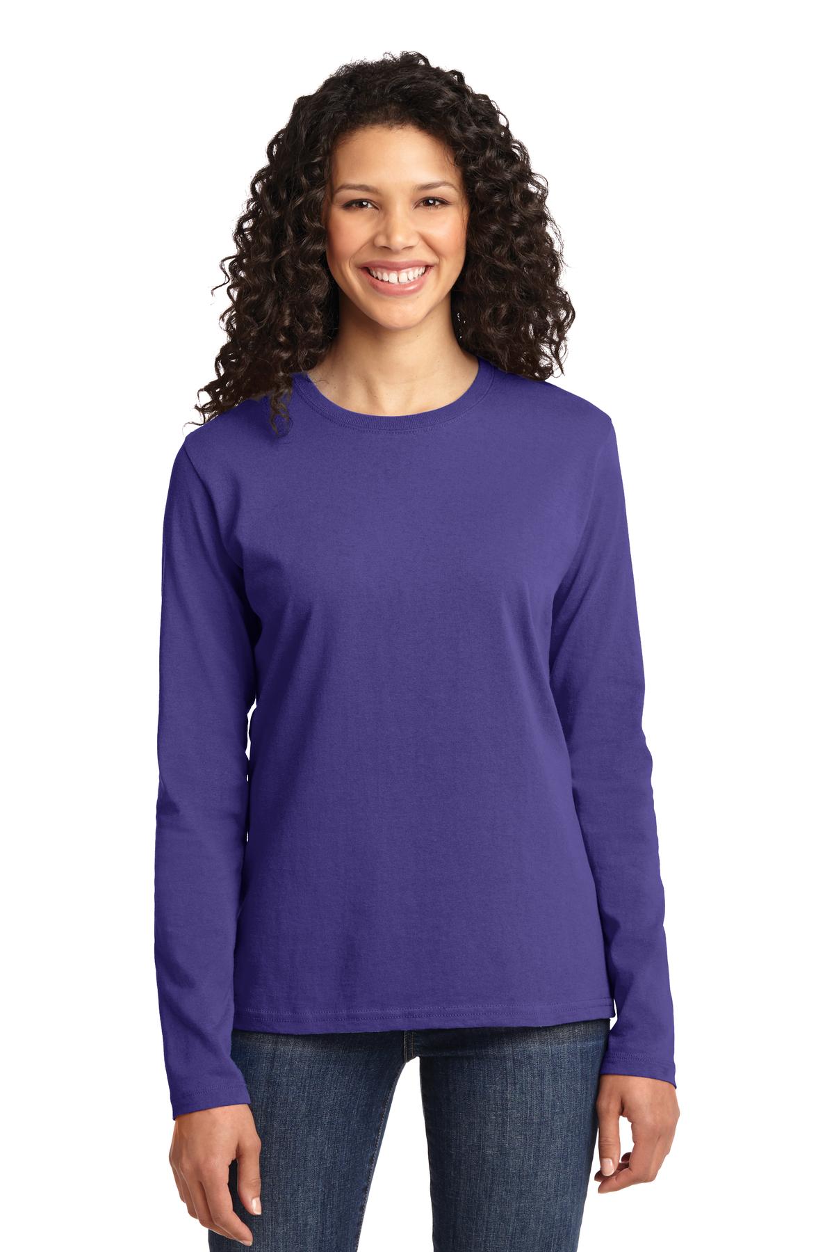 Port & Company® Ladies Long Sleeve Core Cotton Tee. LPC54LS