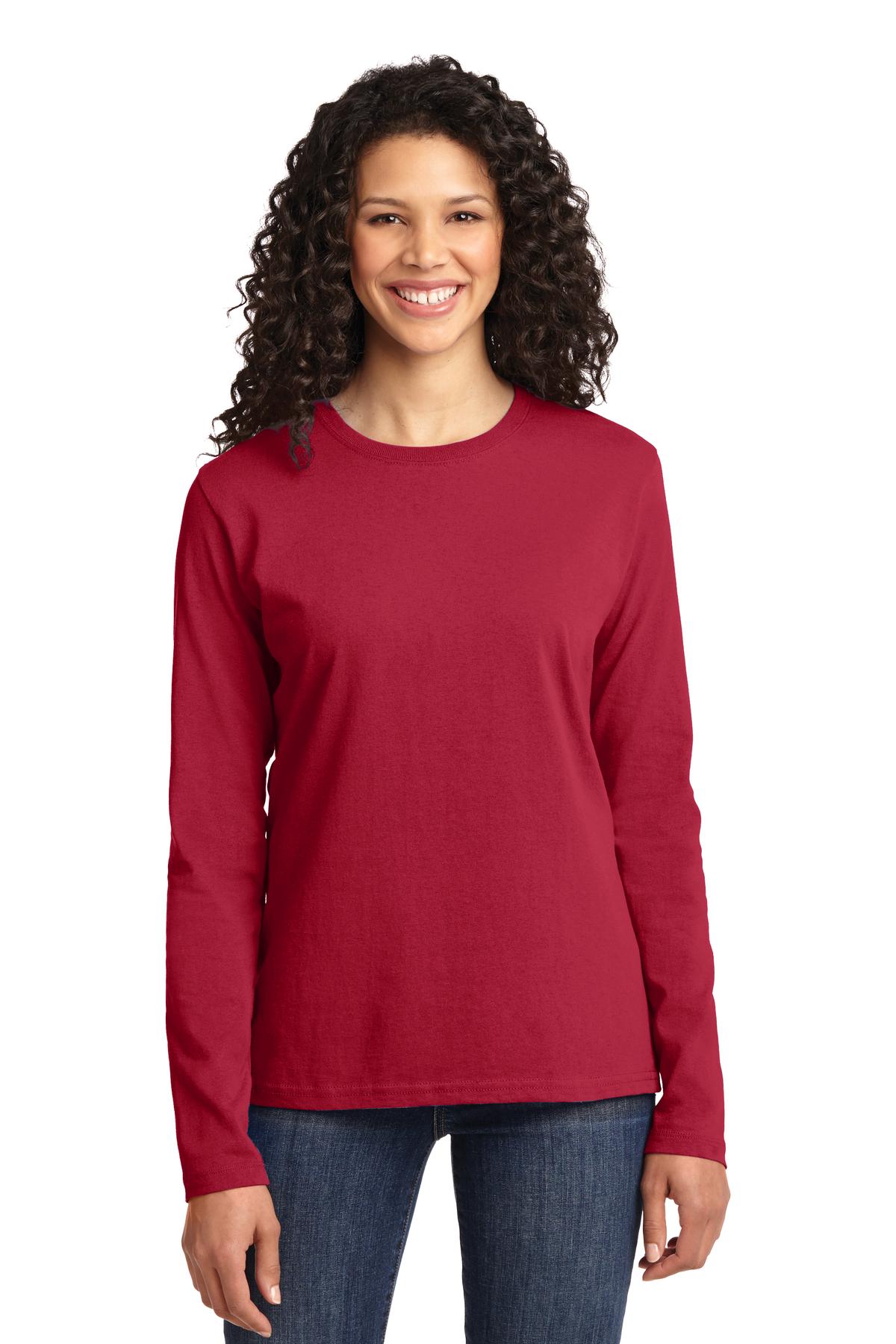 Port & Company® Ladies Long Sleeve Core Cotton Tee. LPC54LS