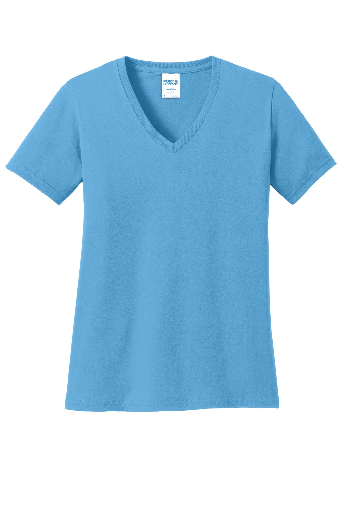 Port & Company® Ladies Core Cotton V-Neck Tee. LPC54V