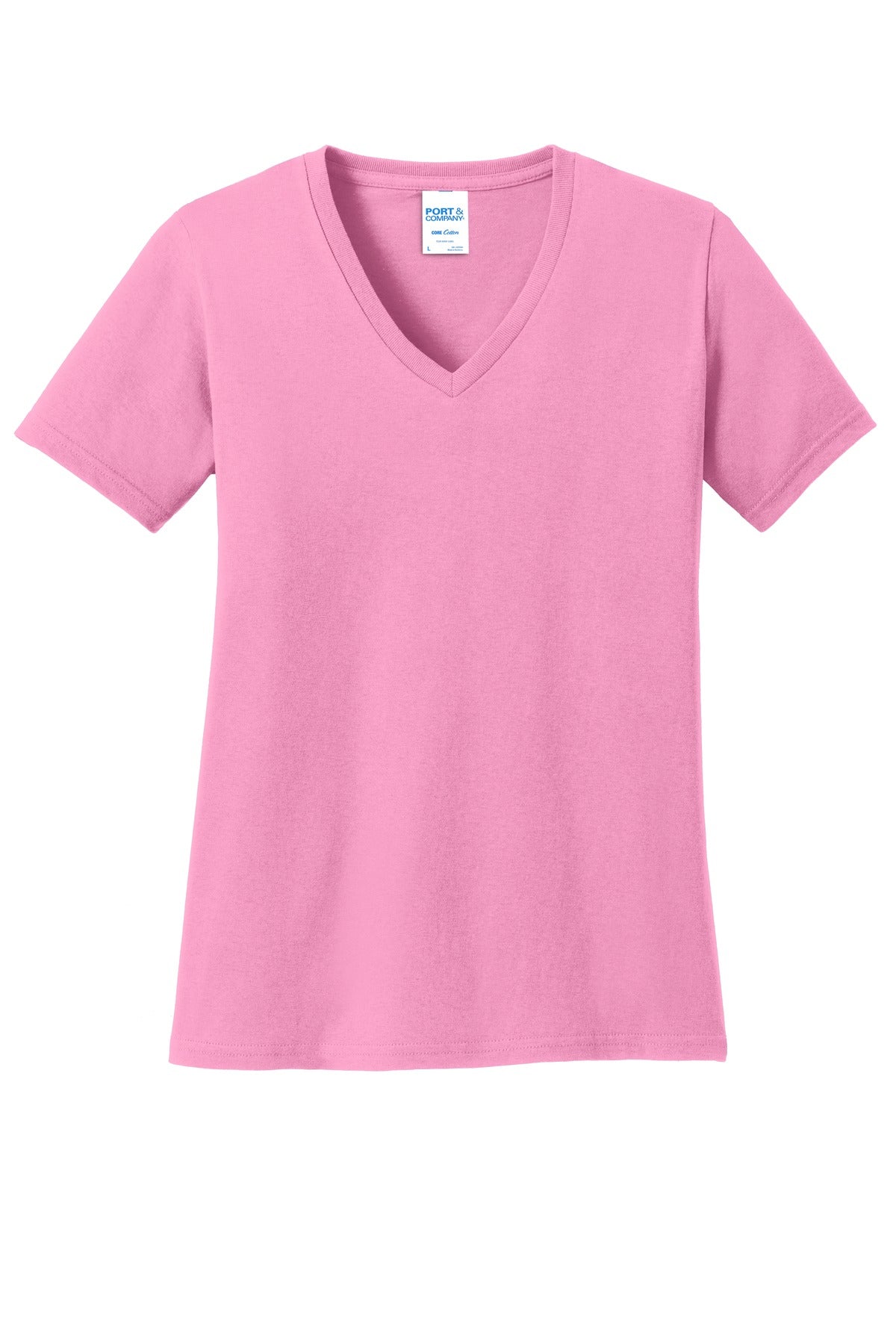 Port & Company® Ladies Core Cotton V-Neck Tee. LPC54V