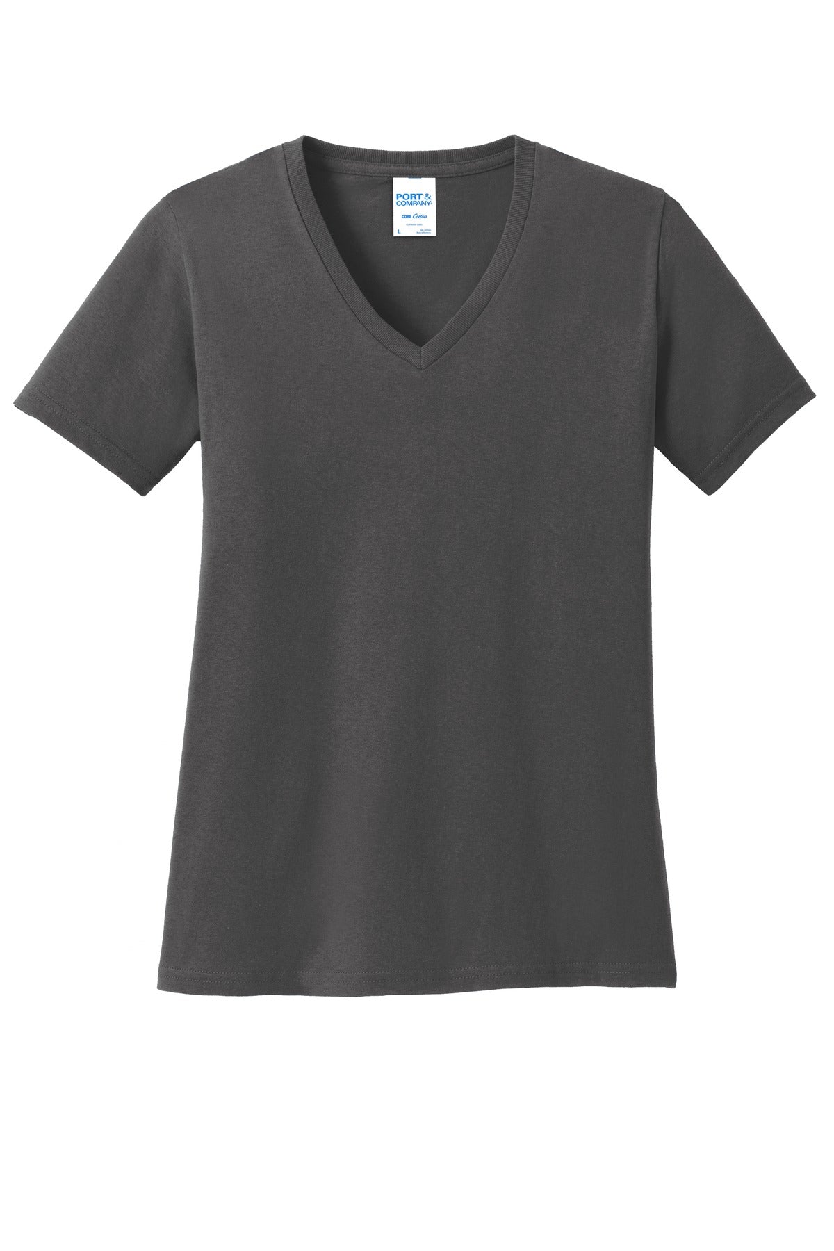Port & Company® Ladies Core Cotton V-Neck Tee. LPC54V