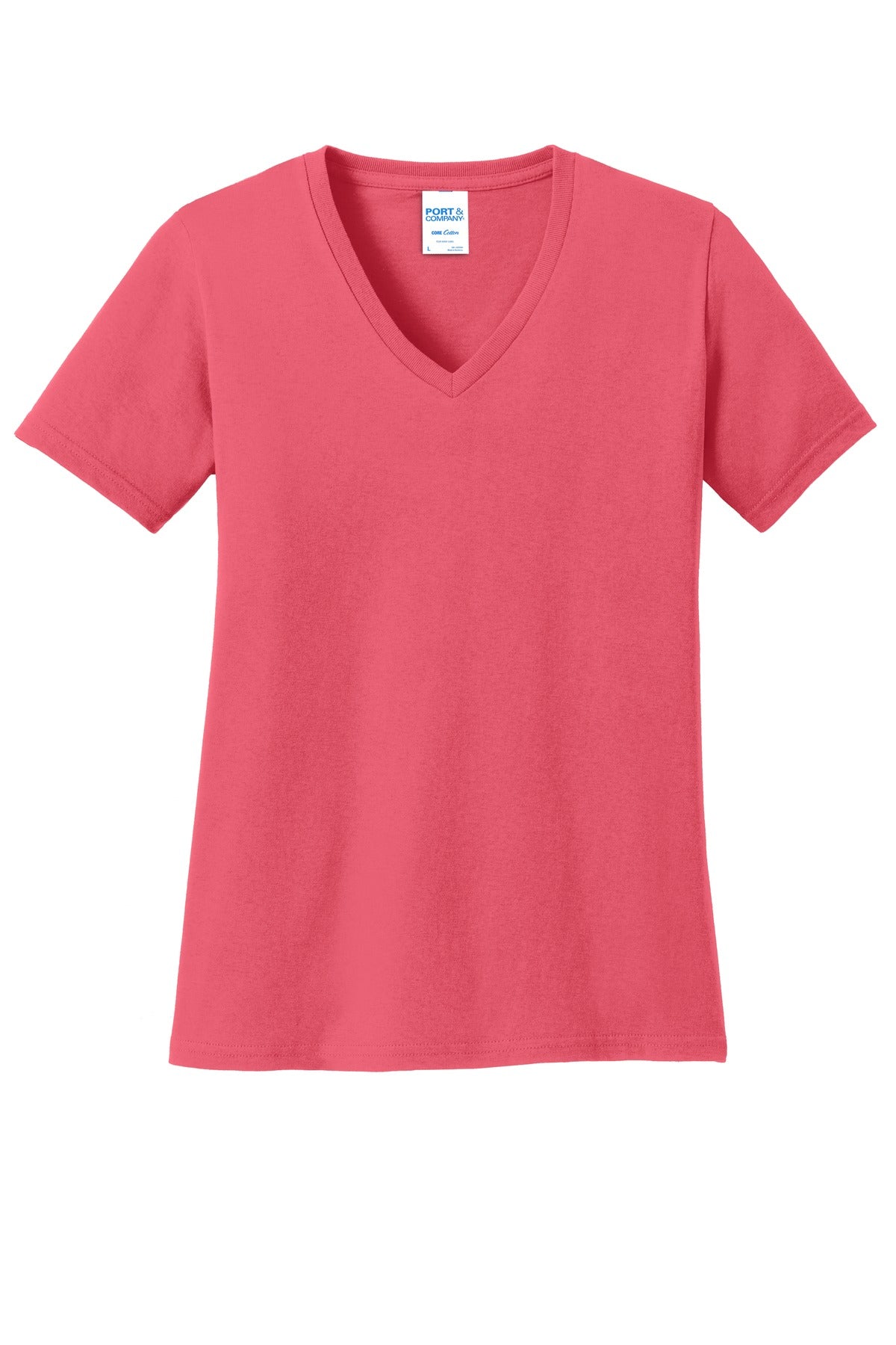Port & Company® Ladies Core Cotton V-Neck Tee. LPC54V