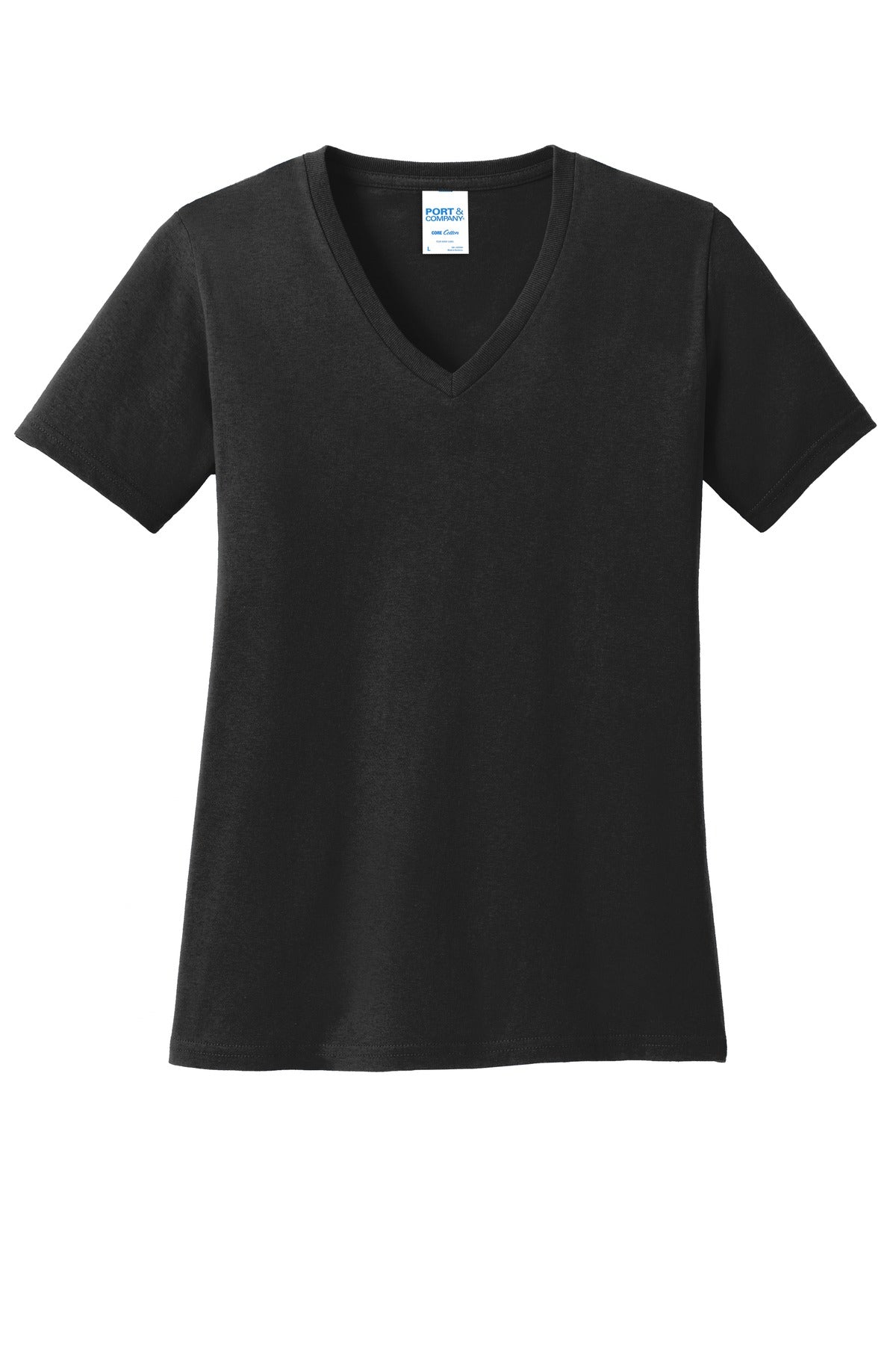 Port & Company® Ladies Core Cotton V-Neck Tee. LPC54V