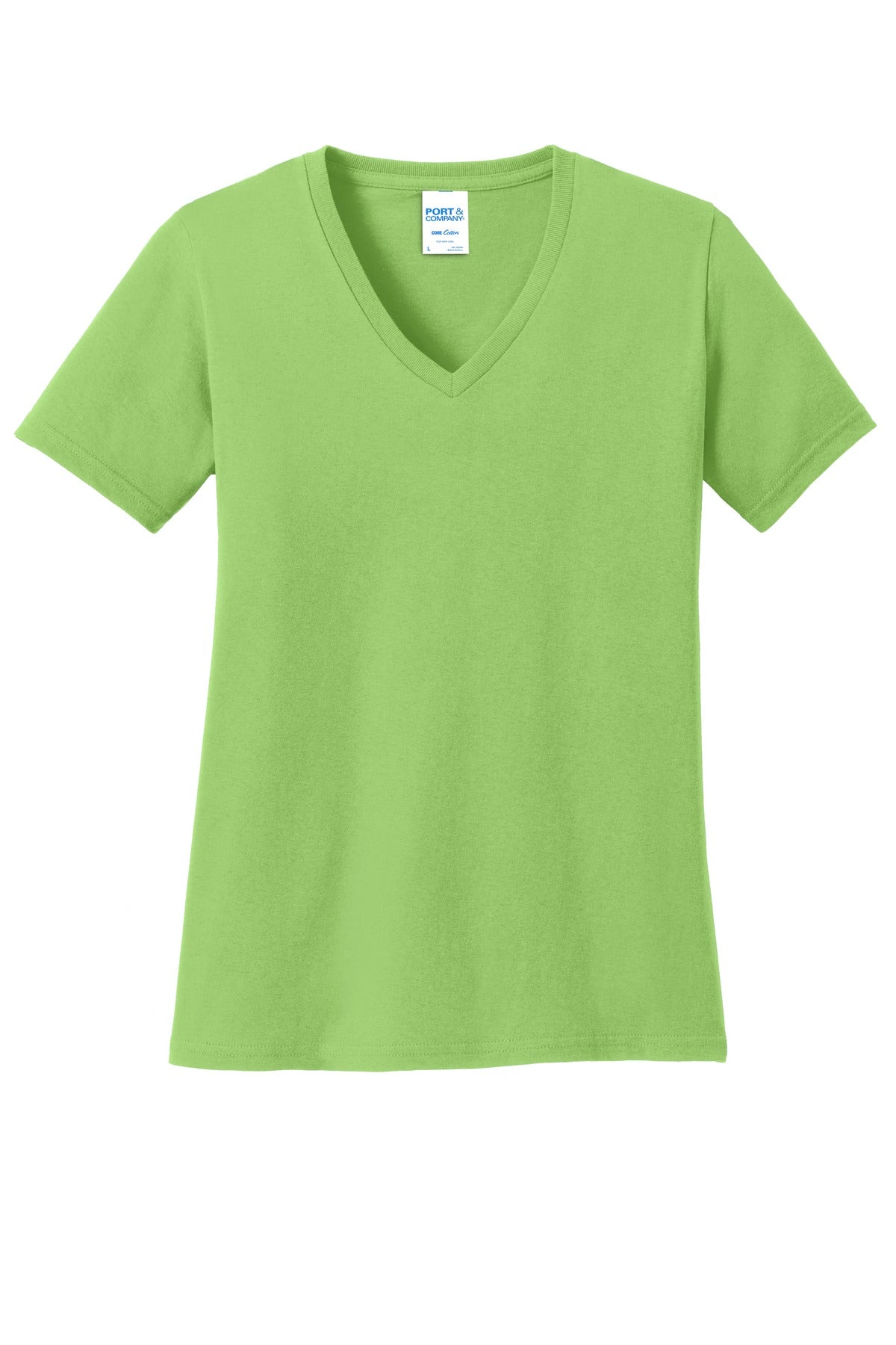 Port & Company® Ladies Core Cotton V-Neck Tee. LPC54V