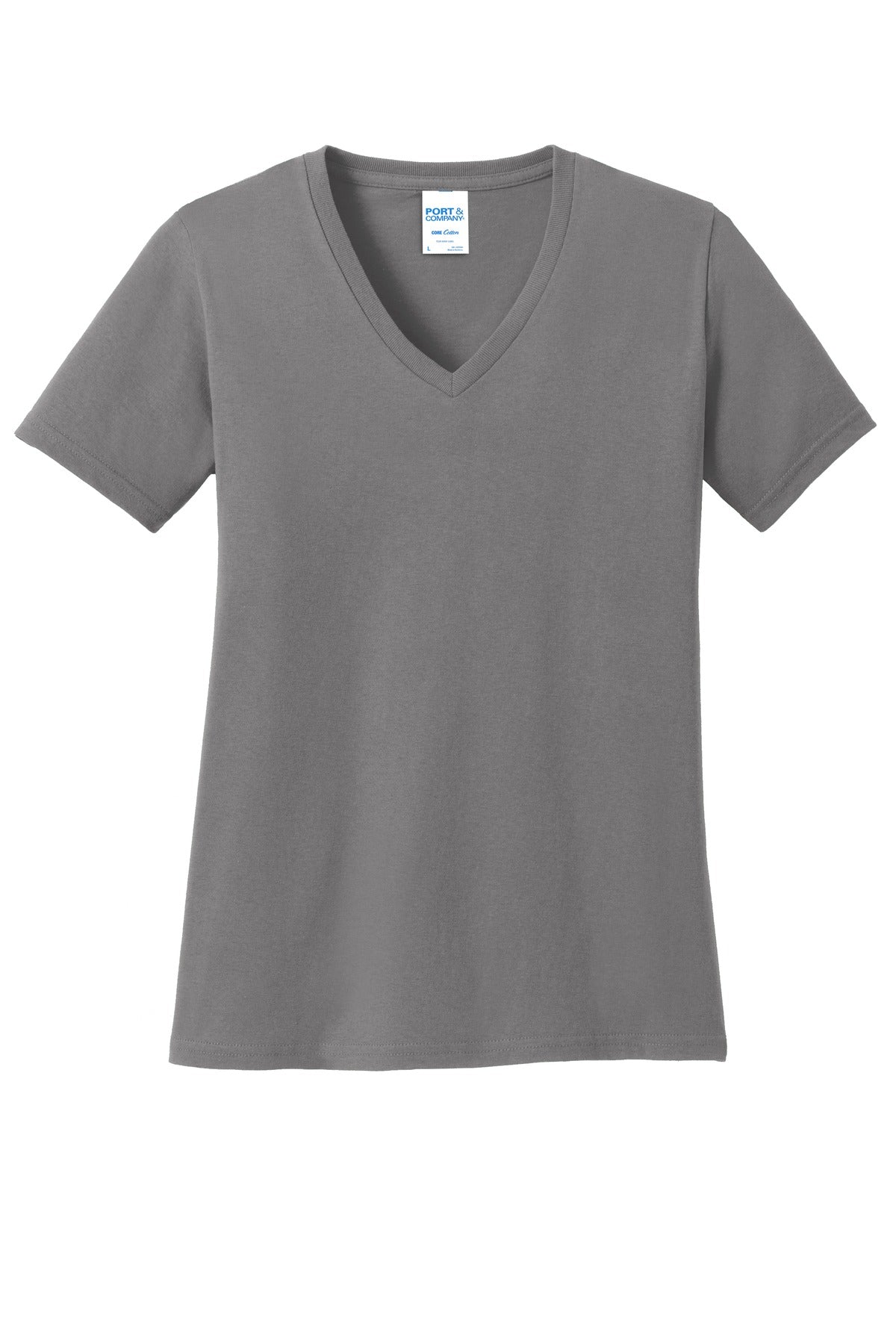 Port & Company® Ladies Core Cotton V-Neck Tee. LPC54V