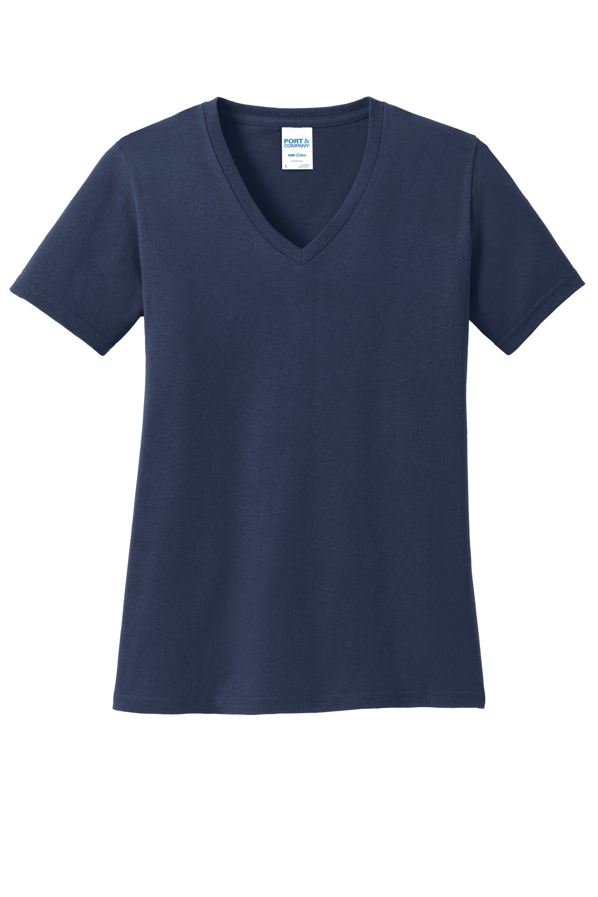 Port & Company® Ladies Core Cotton V-Neck Tee. LPC54V